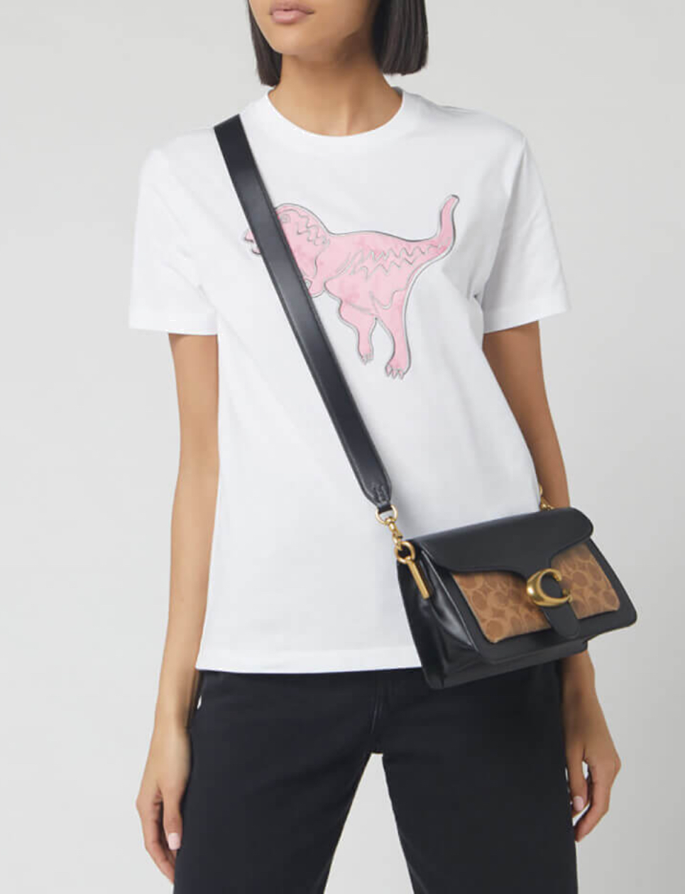 Sac besace à bandoulière Coach Tabby 26 monogramme en toile exclusive - Noir vue 2