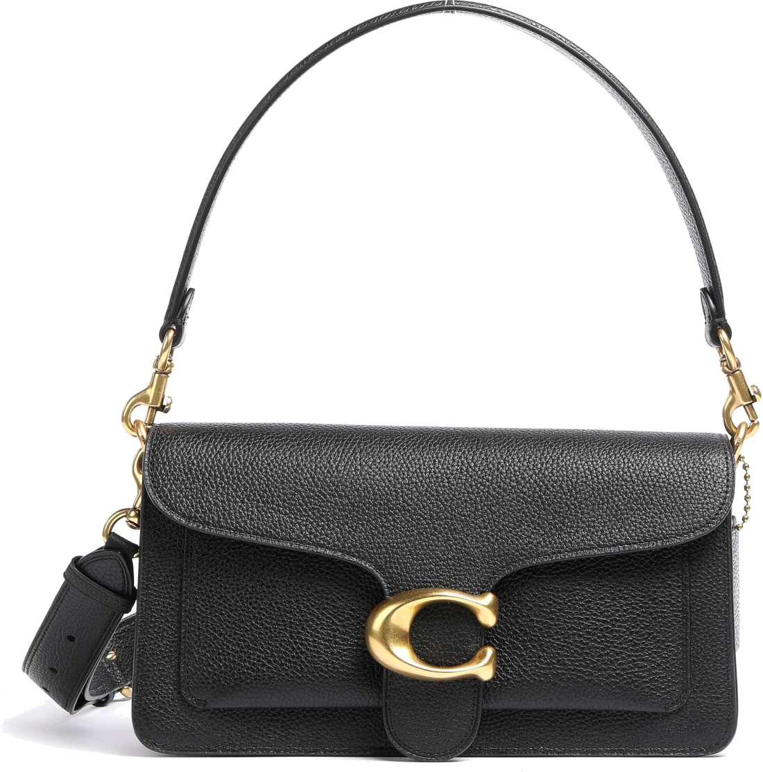 Sac besace à bandoulière Coach Tabby 26 en cuir grainé - Noir - Or vue 3