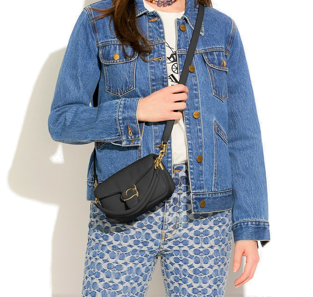 Sac à bandoulière Coach Pillow Tabby 18 en cuir nappa - Noir vue 4