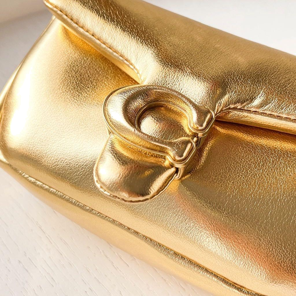 Sac à bandoulière Coach Pillow Tabby 18 en cuir nappa - Or vue 3