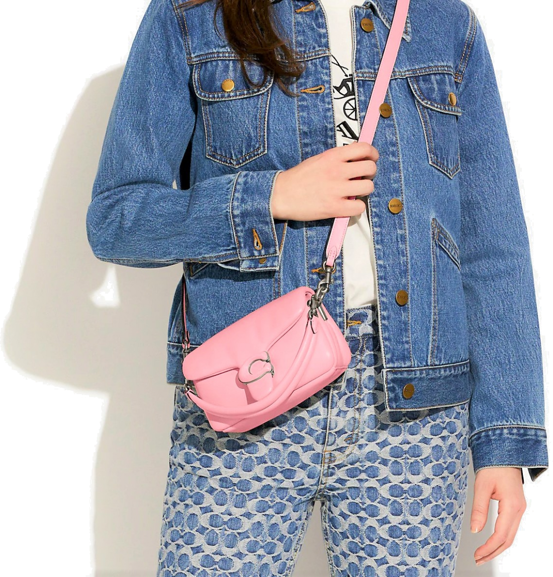 Sac à bandoulière Coach Pillow Tabby 18 en cuir nappa - Rose vue 2