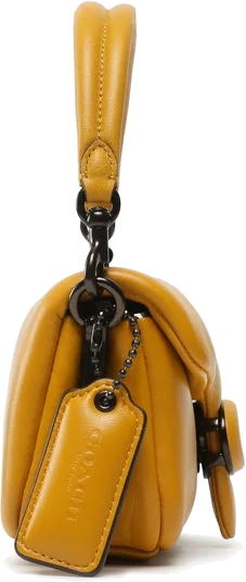 Sac à bandoulière Coach Pillow Tabby 18 en cuir nappa - Jaune vue 3