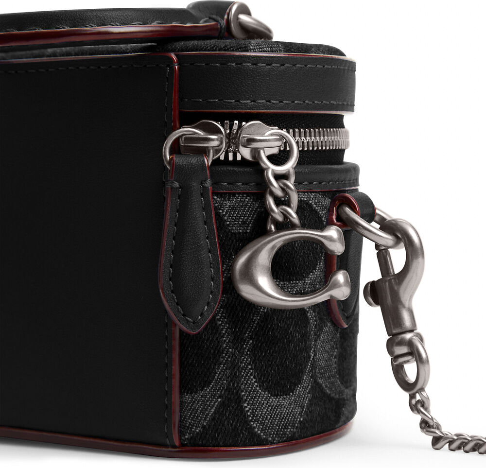 Sac à bandoulière Coach Trail 12 en toile signature - Noir vue 4