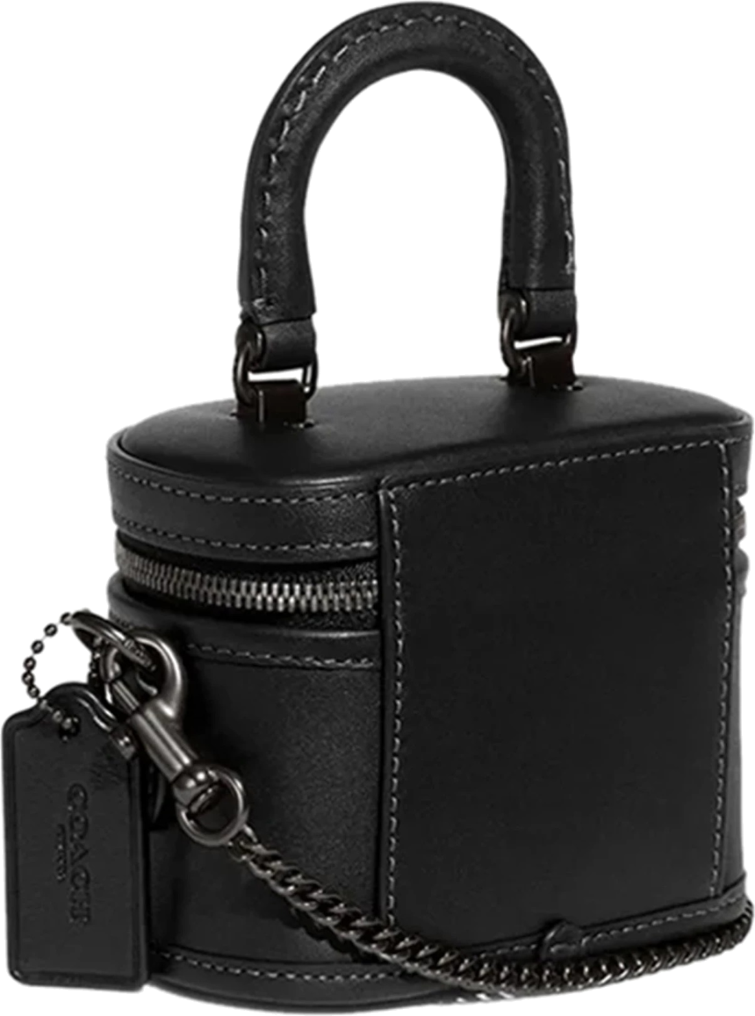 Sac à bandoulière Coach CE769-BLACK en cuir de veau noir vue 4