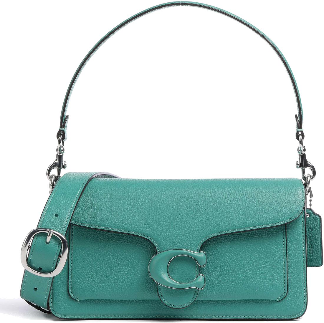 Sac besace à bandoulière Coach Tabby 26 en cuir grainé - Vert vue 4