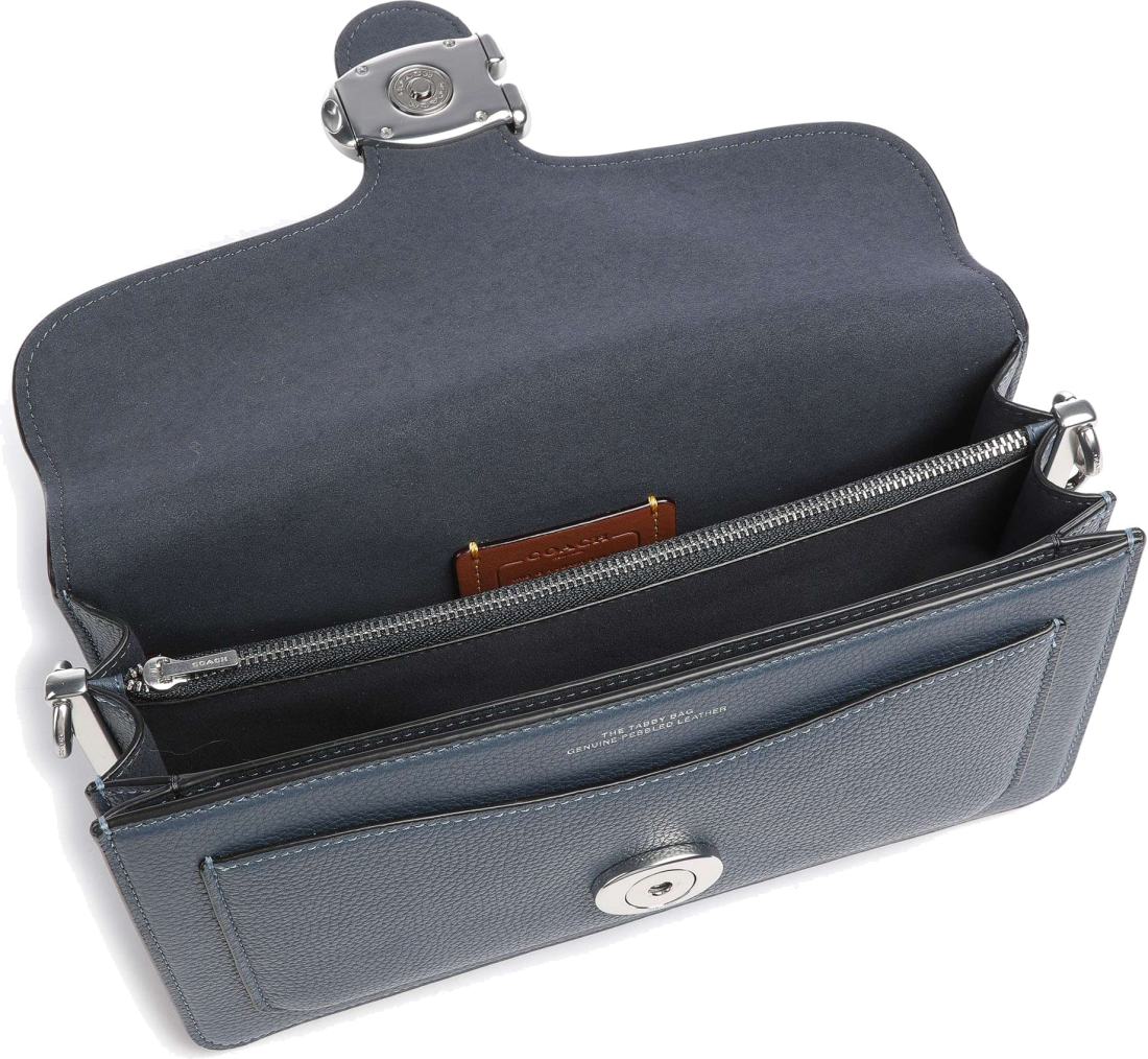 Sac besace à bandoulière Coach Tabby 26 en cuir grainé - Bleu vue 2