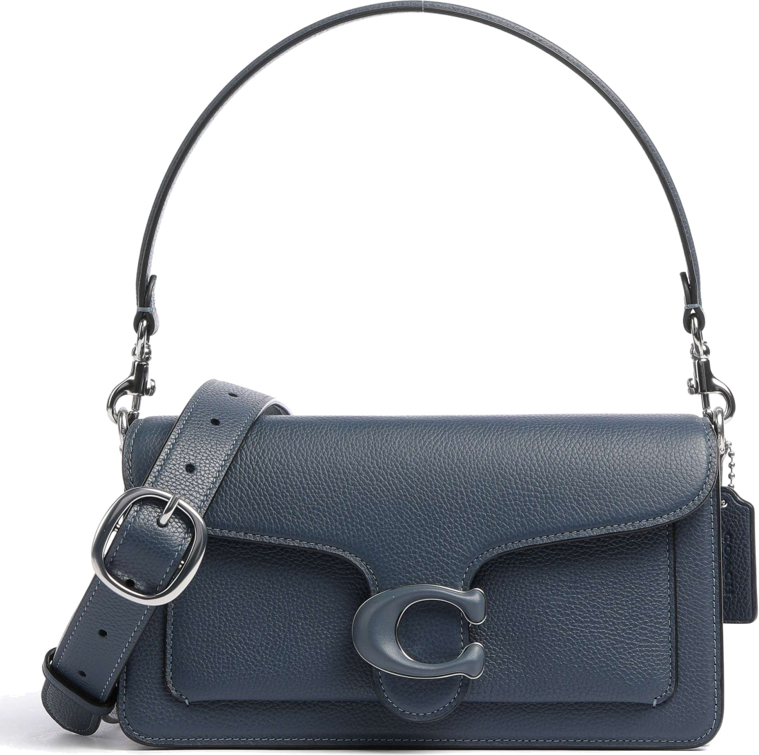 Sac besace à bandoulière Coach Tabby 26 en cuir grainé - Bleu vue 3