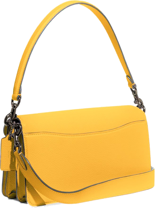 Sac besace à bandoulière Coach Tabby 26 en cuir grainé - Jaune vue 3