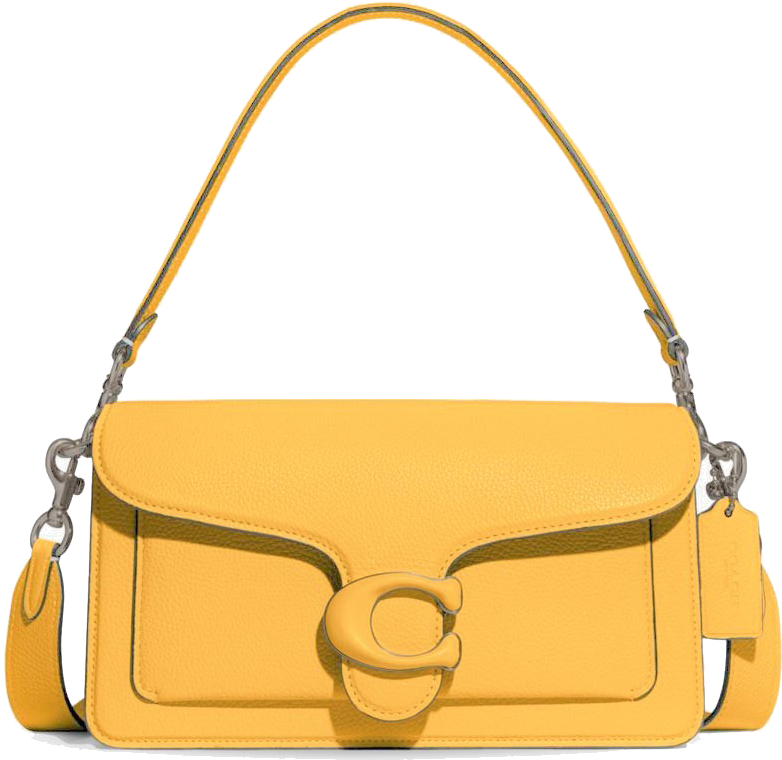 Sac besace à bandoulière Coach Tabby 26 en cuir grainé - Jaune vue 4