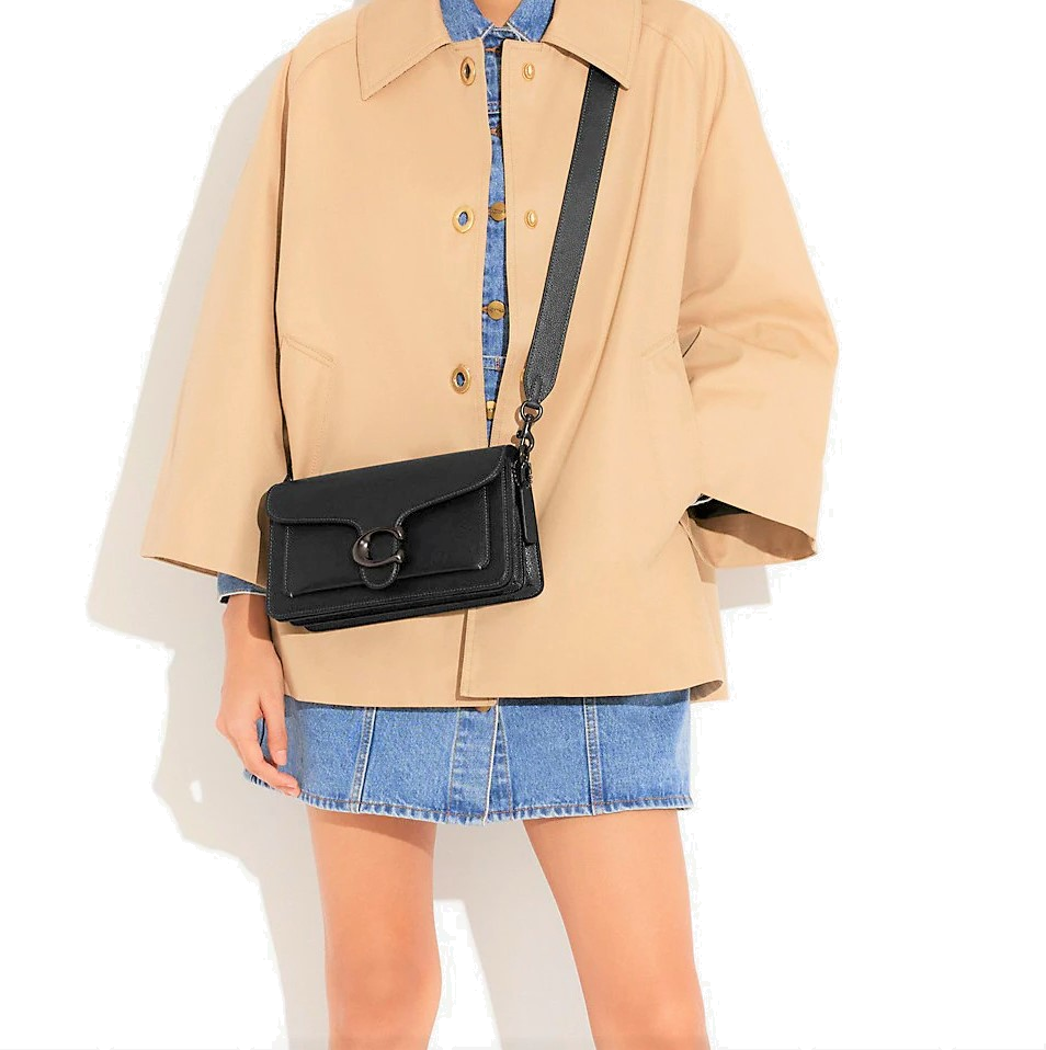 Sac besace à bandoulière Coach Tabby 26 en cuir grainé - Noir vue 2