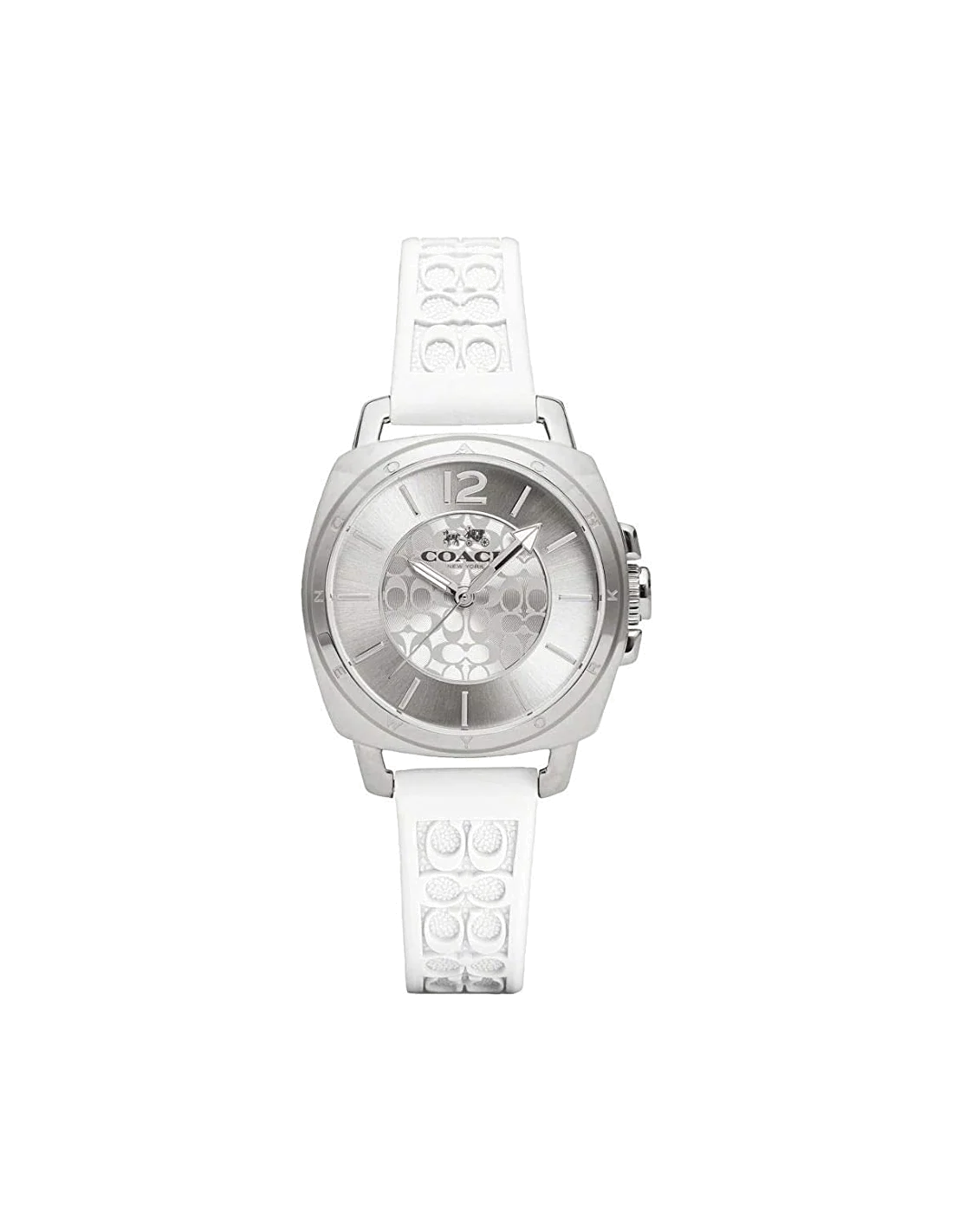 Montre femme Coach Boyfriend avec bracelet en silicone blanc vue 2