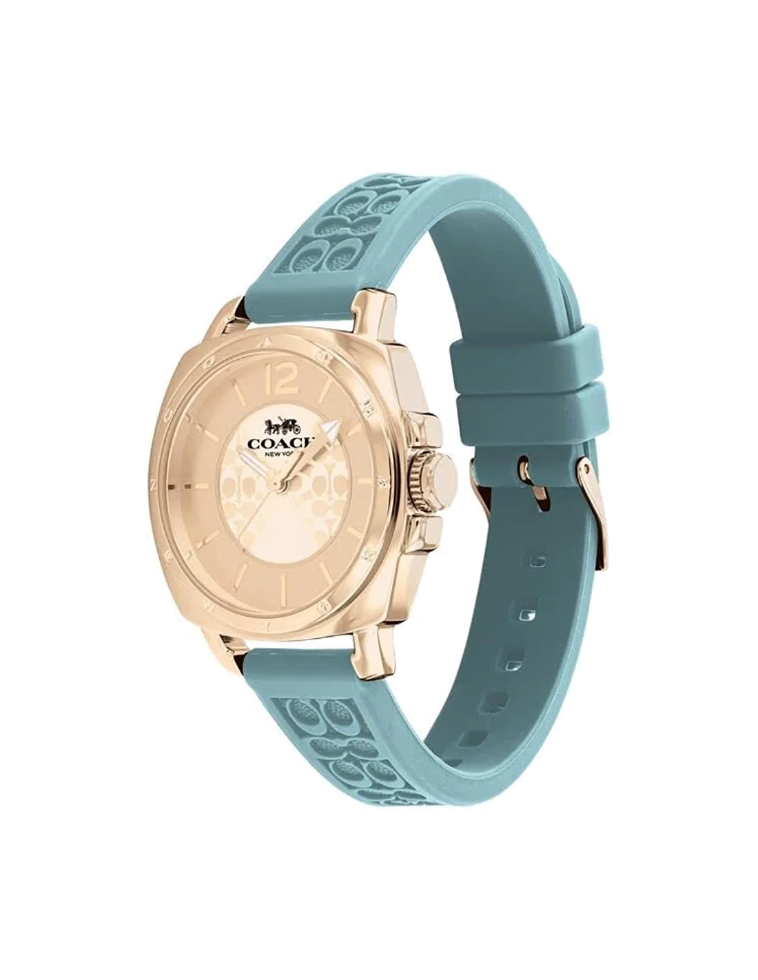 Montre femme Coach Boyfriend avec bracelet en silicone bleu vue 2