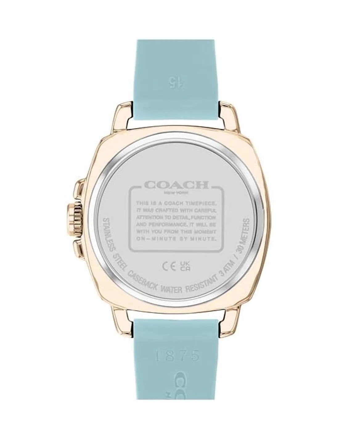 Montre femme Coach Boyfriend avec bracelet en silicone bleu vue 3