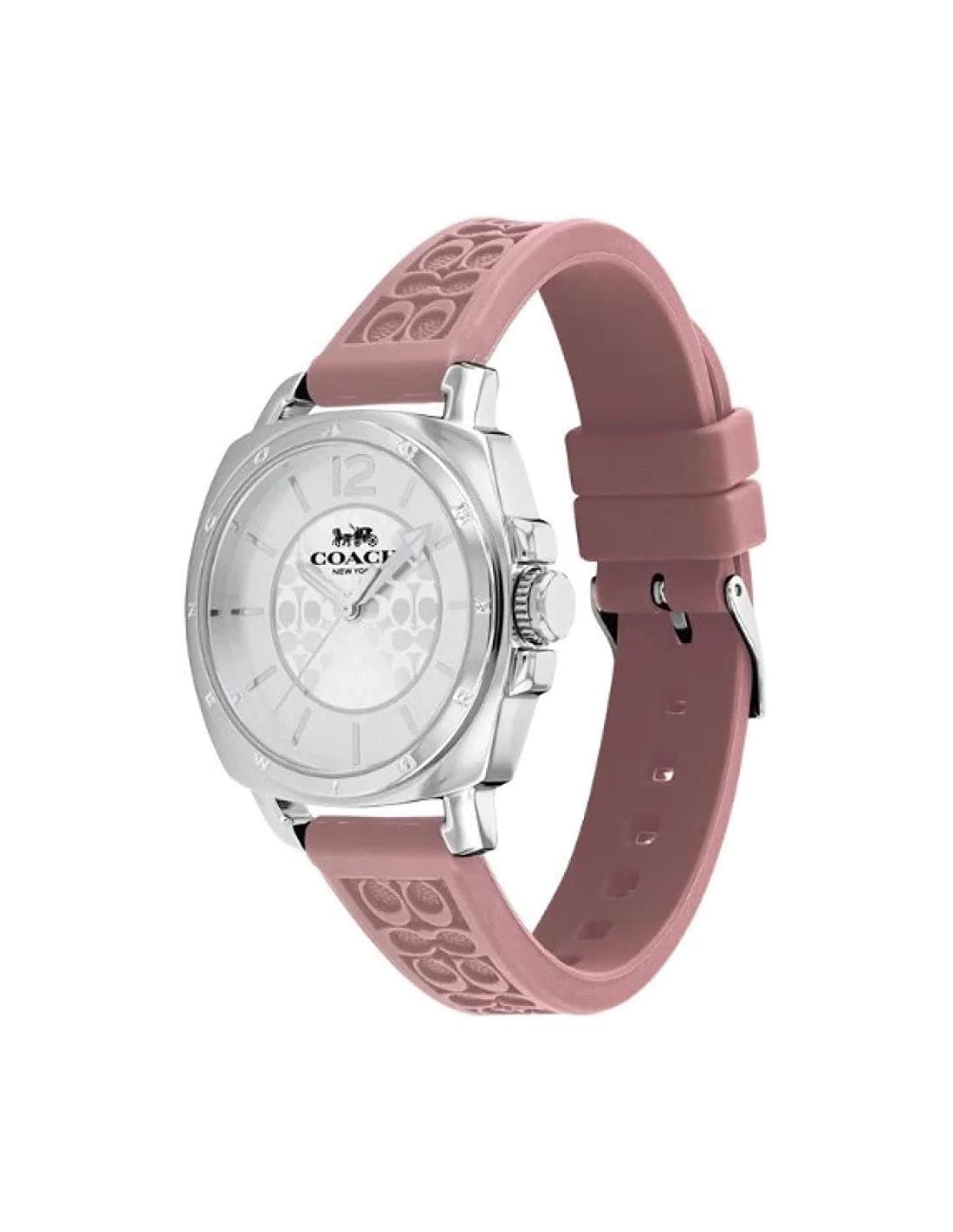 Montre femme Coach Boyfriend avec bracelet en silicone rose vue 2