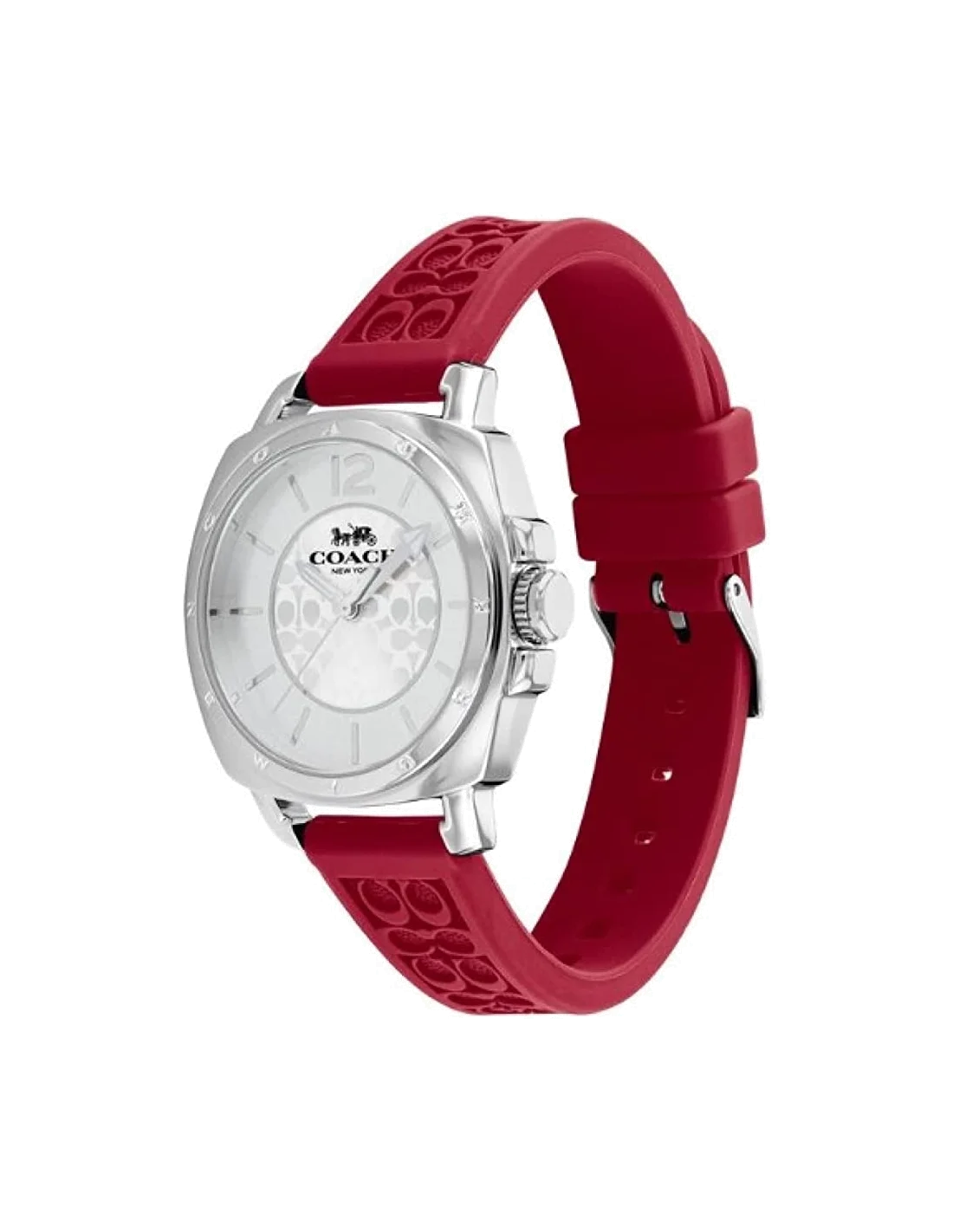 Montre femme Coach Boyfriend avec bracelet en silicone rouge vue 2