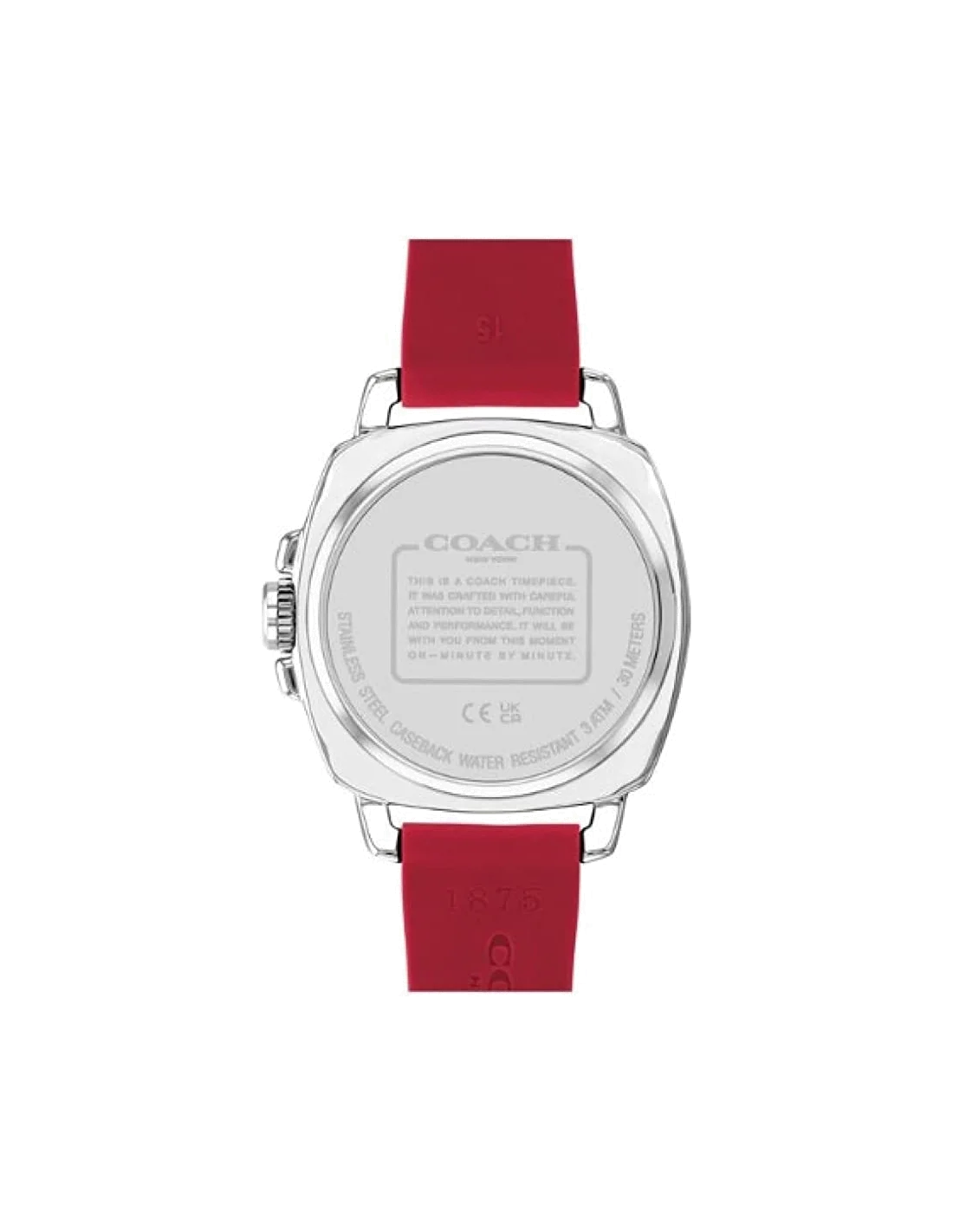 Montre femme Coach Boyfriend avec bracelet en silicone rouge vue 3