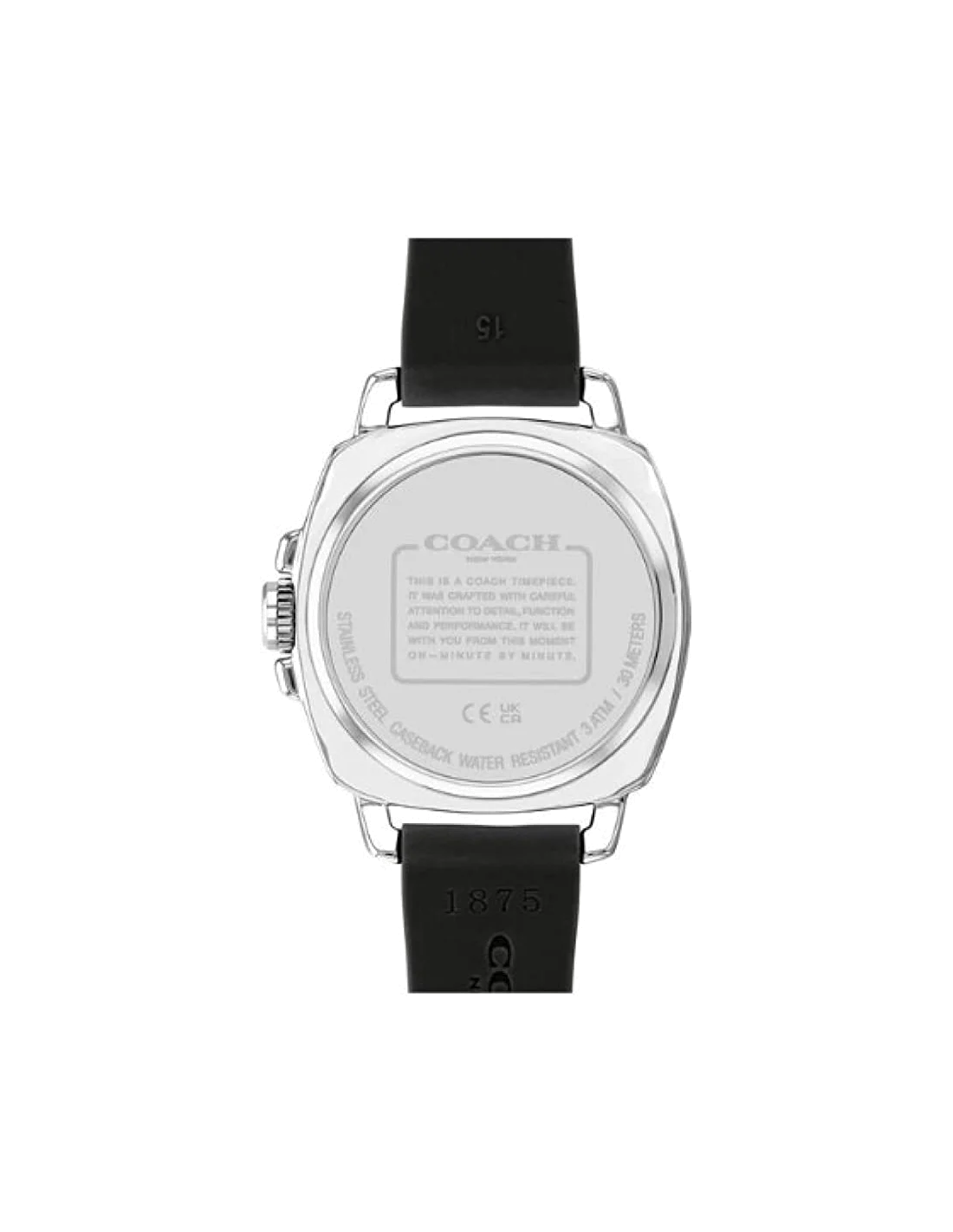 Montre femme Coach Boyfriend bracelet en silicone noir vue 3