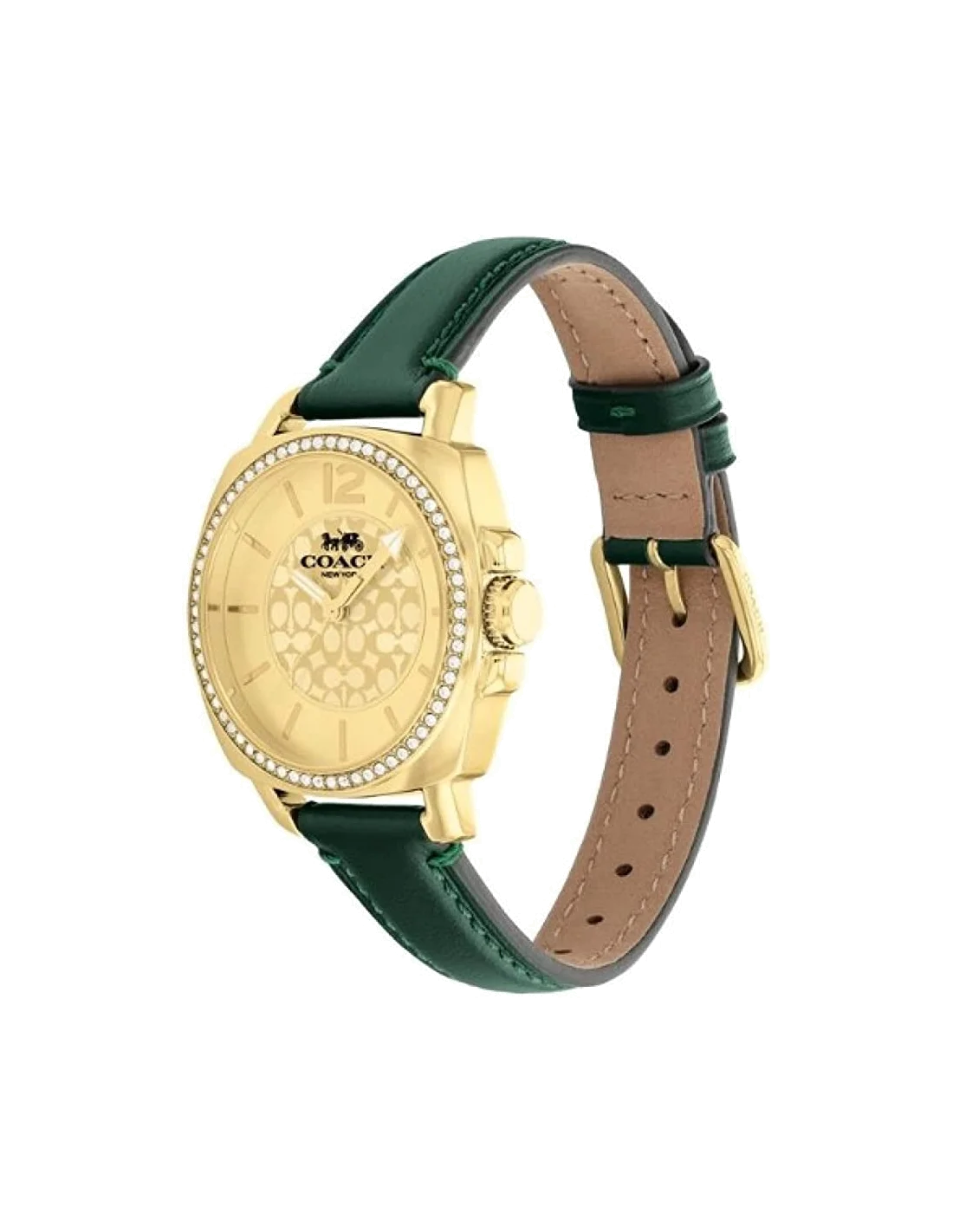 Montre femme Coach Boyfriend avec bracelet en cuir vert vue 2
