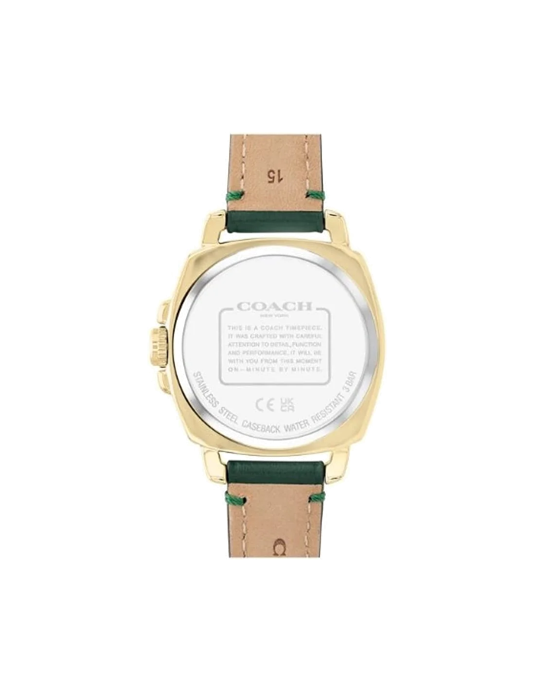 Montre femme Coach Boyfriend avec bracelet en cuir vert vue 3