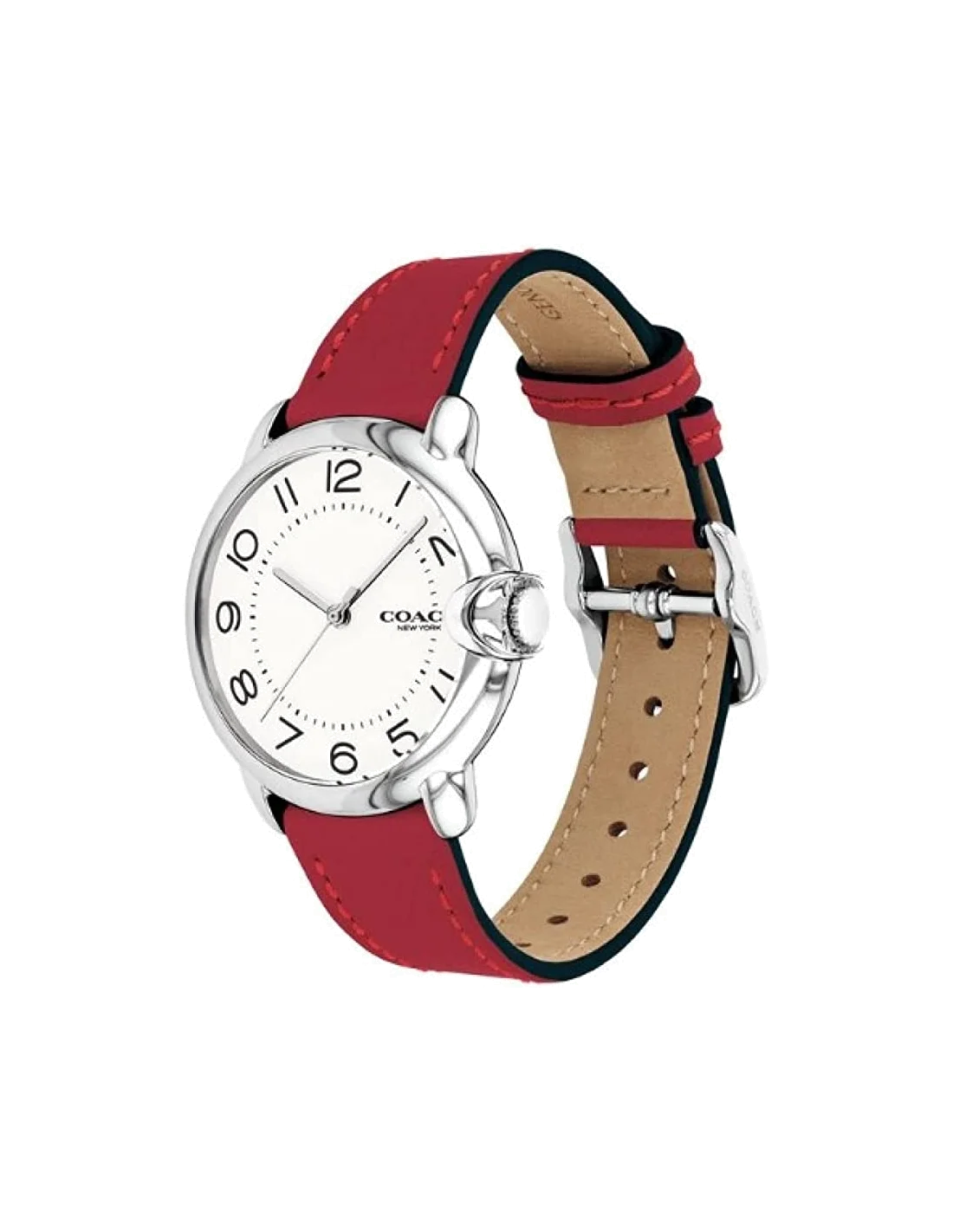 Montre femme Coach Arden avec bracelet en cuir rouge vue 2