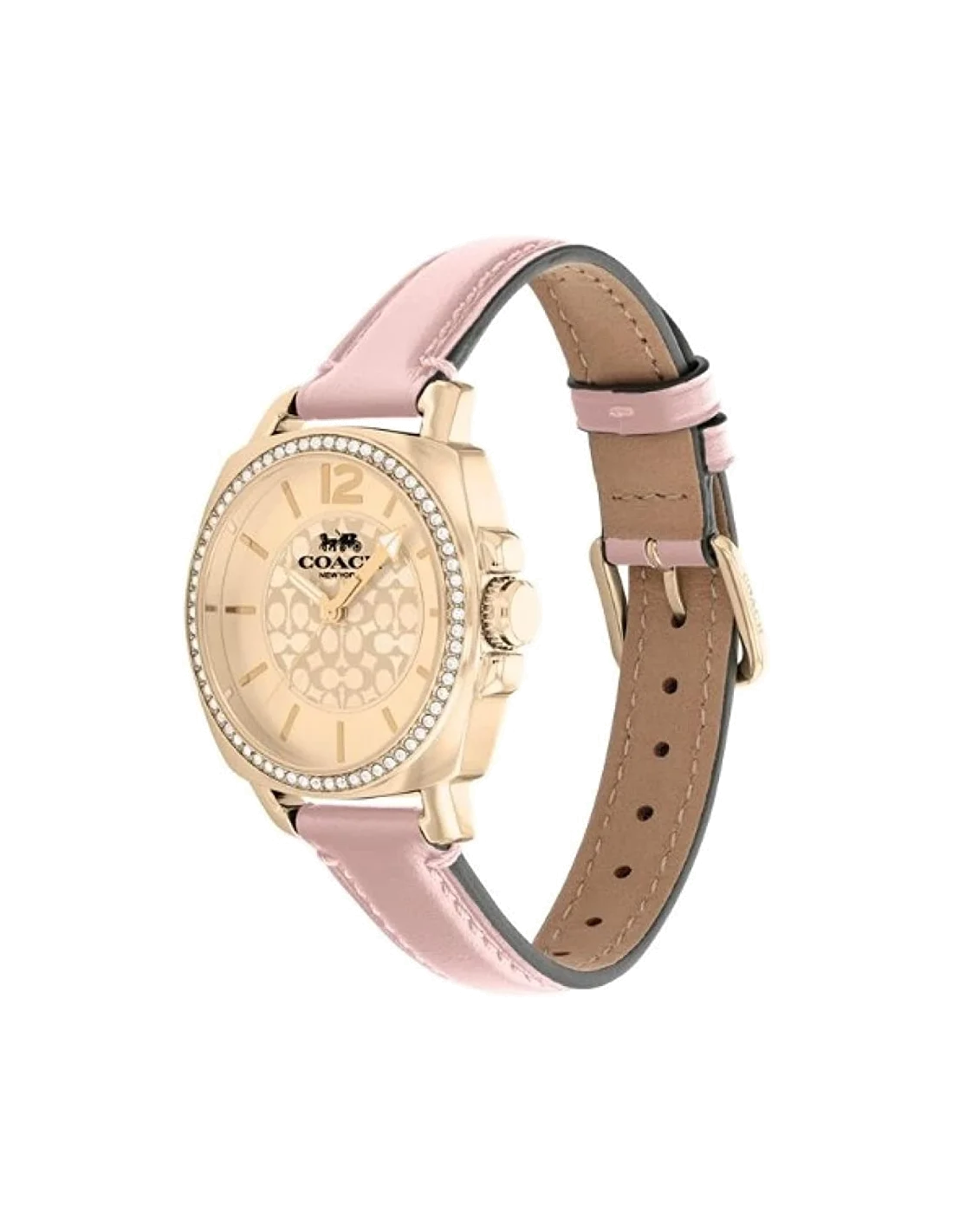 Montre femme Coach Boyfriend avec bracelet en cuir rose vue 2