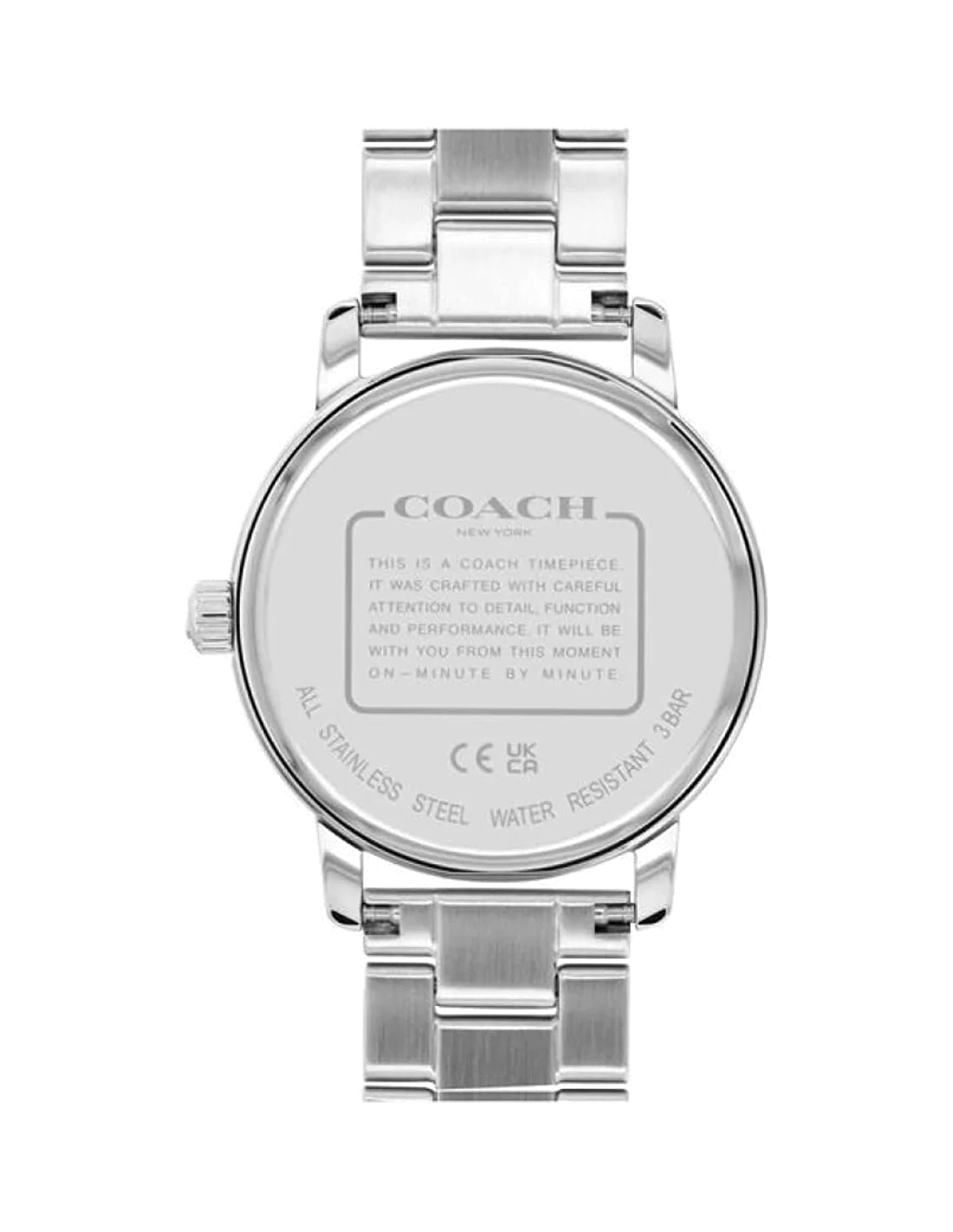 Montre femme Coach Grand avec bracelet en acier inoxydable argenté vue 3