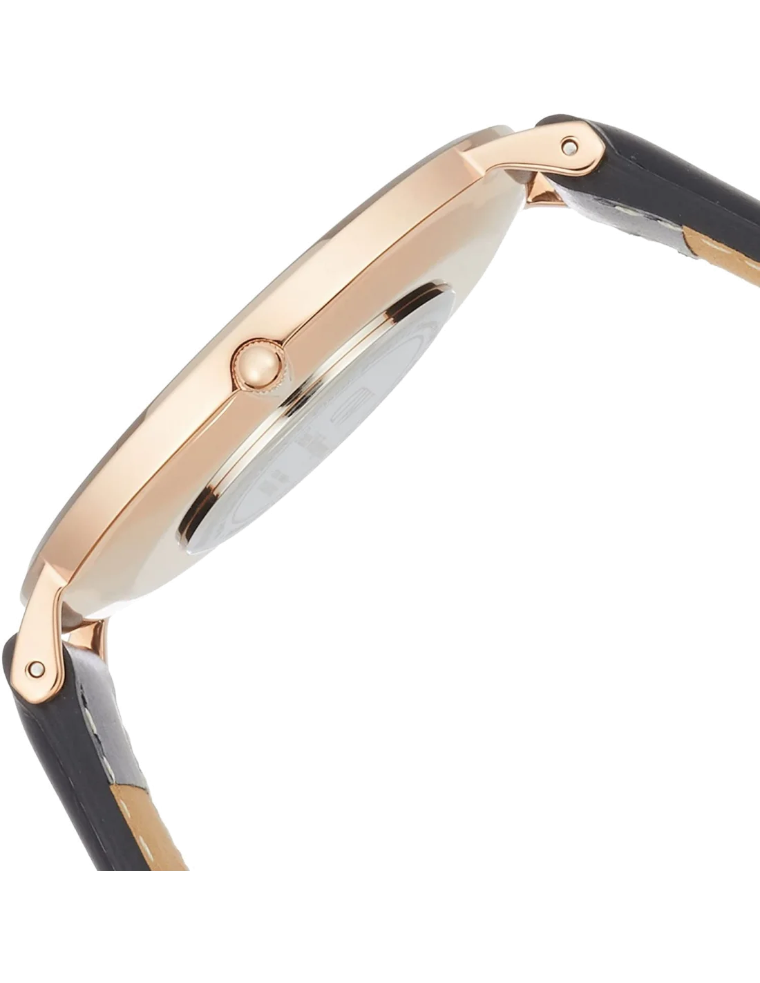 Montre Homme Daniel Wellington DW00100007, Boîtier Or Rose Extra-Plat, Cadran Blanc et Bracelet Cuir Noir vue 2