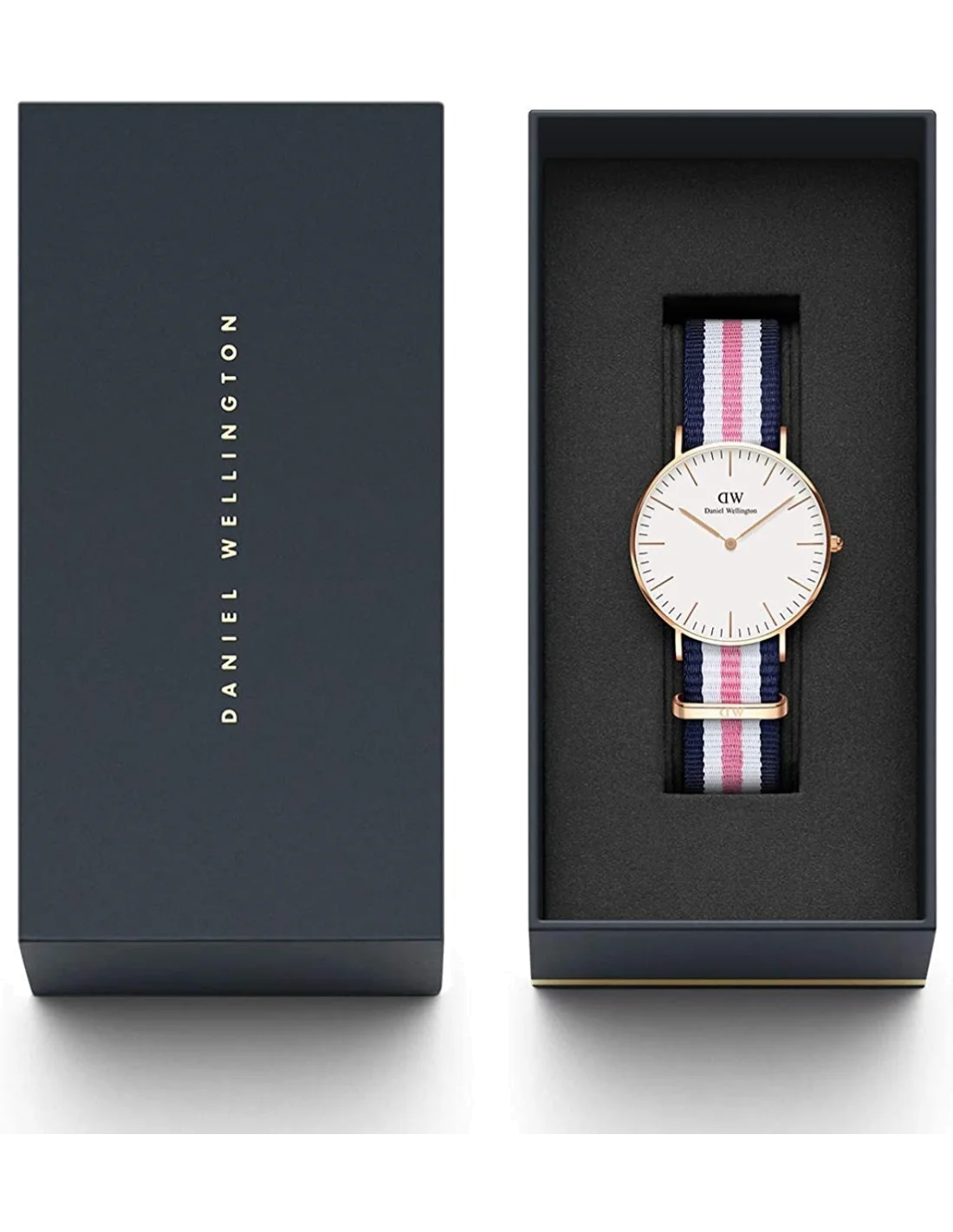 Montre Unisexe Daniel Wellington DW00100034, Boîtier Nylon Or Rose 36mm, Bracelet NATO Tricolore vue 3
