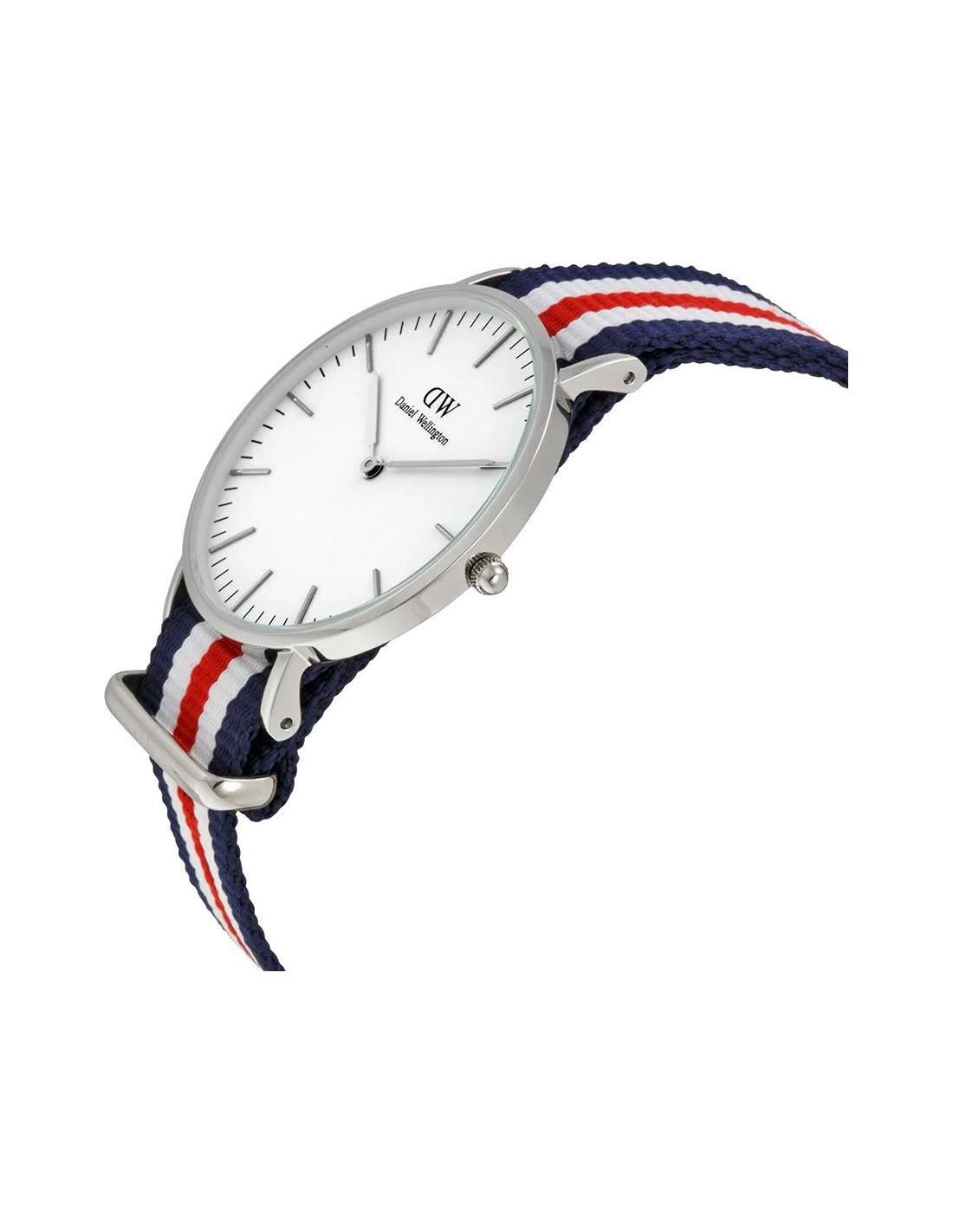 Montre Unisexe Daniel Wellington Classic Canterbury DW00100051, Cadran Blanc, Bracelet Nylon Tricolore vue 2