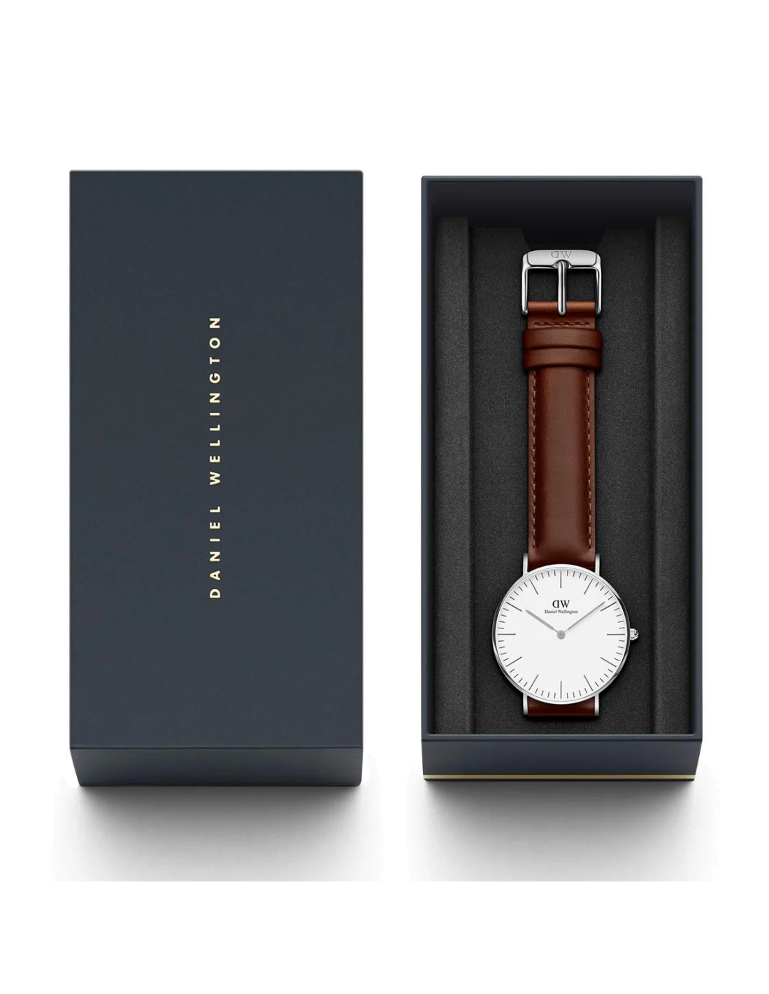 Montre Daniel Wellington Classic St Mawes DW00100052 - Cadran 36mm argenté, bracelet cuir marron - Unisexe vue 3