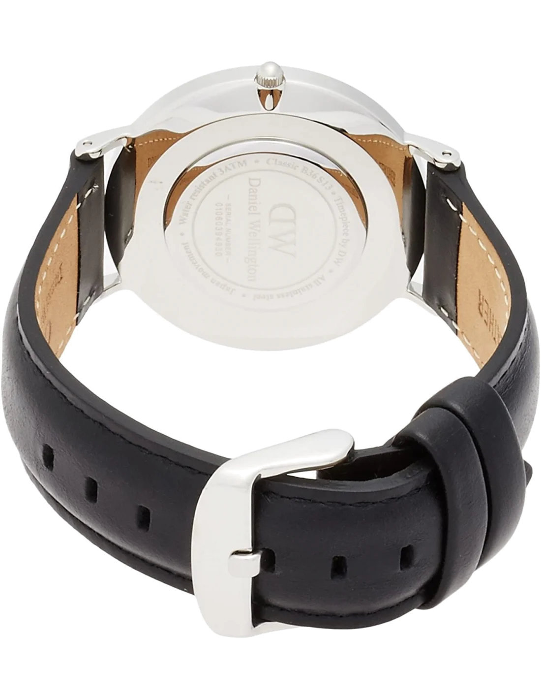 Montre Daniel Wellington Classic Sheffield DW00100053 - Cadran blanc 36mm, bracelet cuir noir - Unisexe vue 3