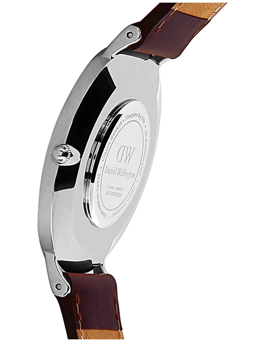 Montre Homme Daniel Wellington DW00100130 Boîtier Argent Cadran Noir Bracelet Cuir Brun 40mm vue 2