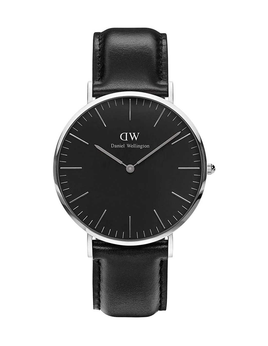 Montre Homme Daniel Wellington DW00100133 Classic Black - Cadran Noir 40mm, Bracelet Cuir Noir