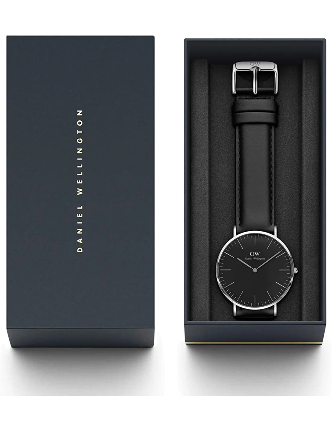 Montre Homme Daniel Wellington DW00100133 Classic Black - Cadran Noir 40mm, Bracelet Cuir Noir vue 4