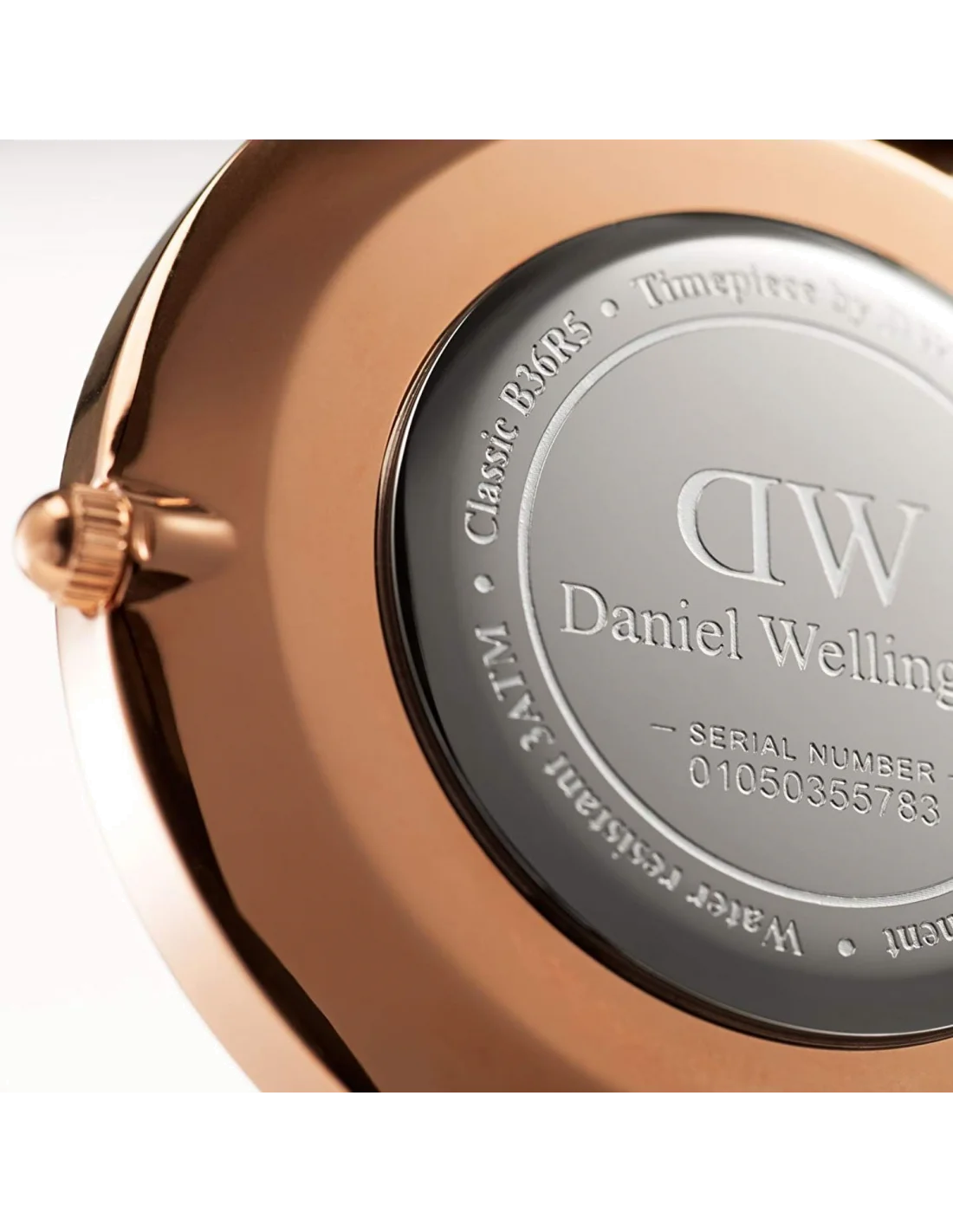 Montre Daniel Wellington Classic Black York DW00100140 - Cadran noir, boîtier or rose, bracelet cuir marron pour femme vue 2