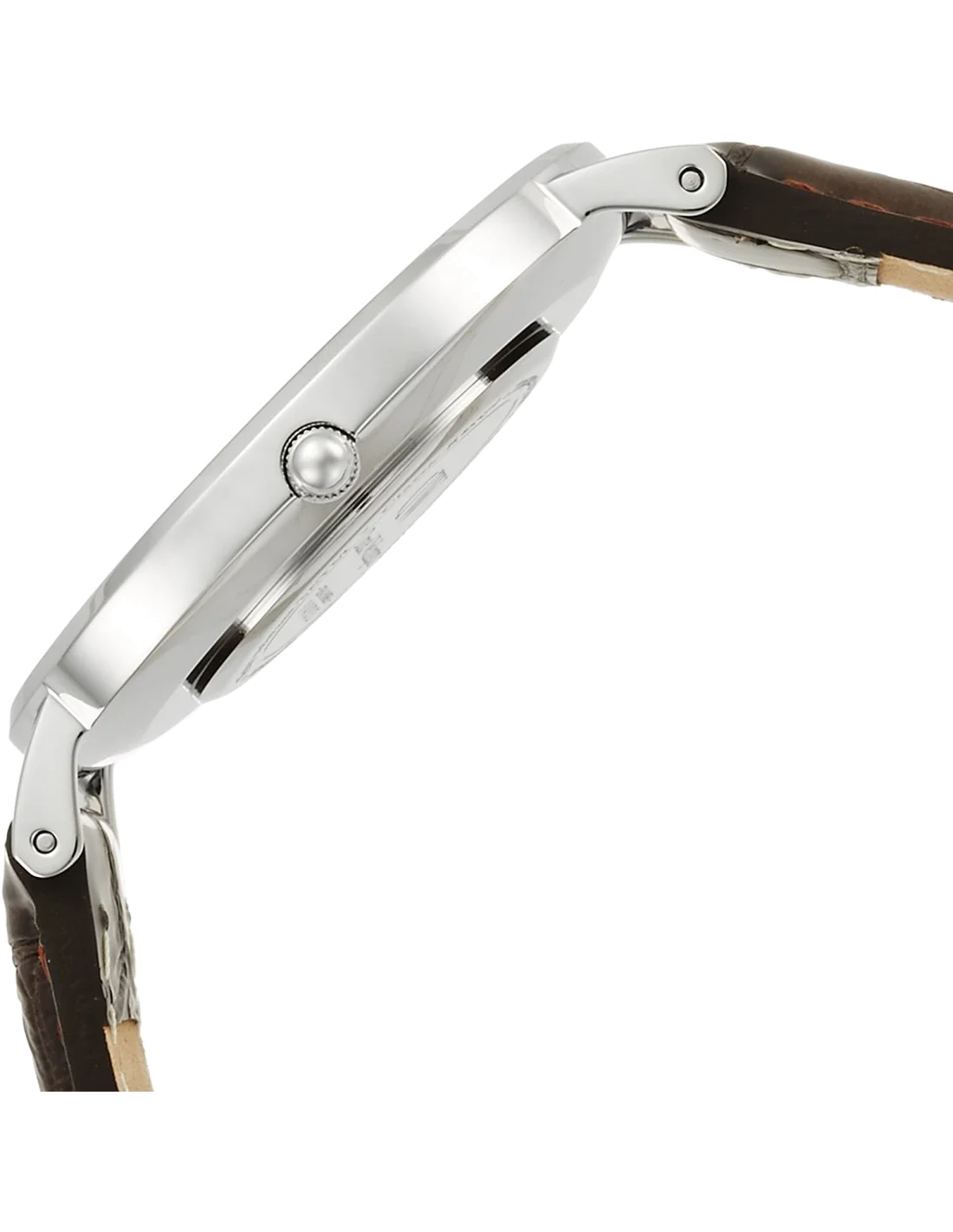 Montre Daniel Wellington DW00100146 pour Femme, Cadran Noir, Boîtier Argent, Bracelet Cuir Marron vue 2