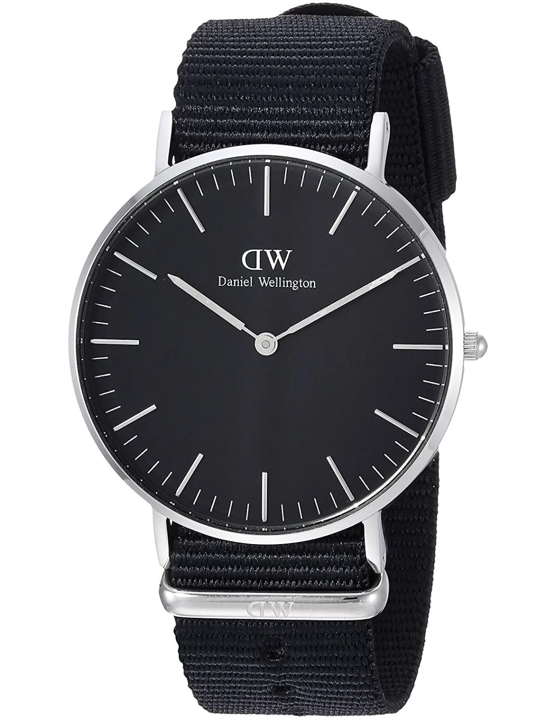 Montre Femme Daniel Wellington DW00100151 - Cadran Blanc et Bracelet NATO Noir