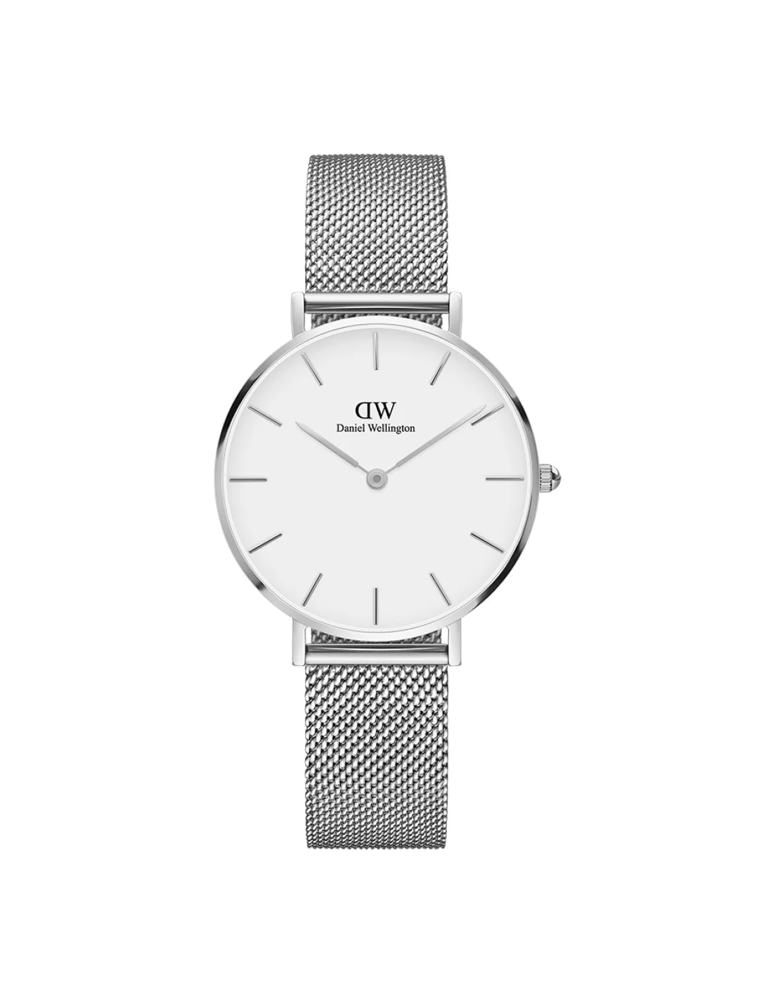 Montre Daniel Wellington Petite Sterling 32 mm, Cadran Blanc, Maille Milanaise Argentée - Réf. DW00100164