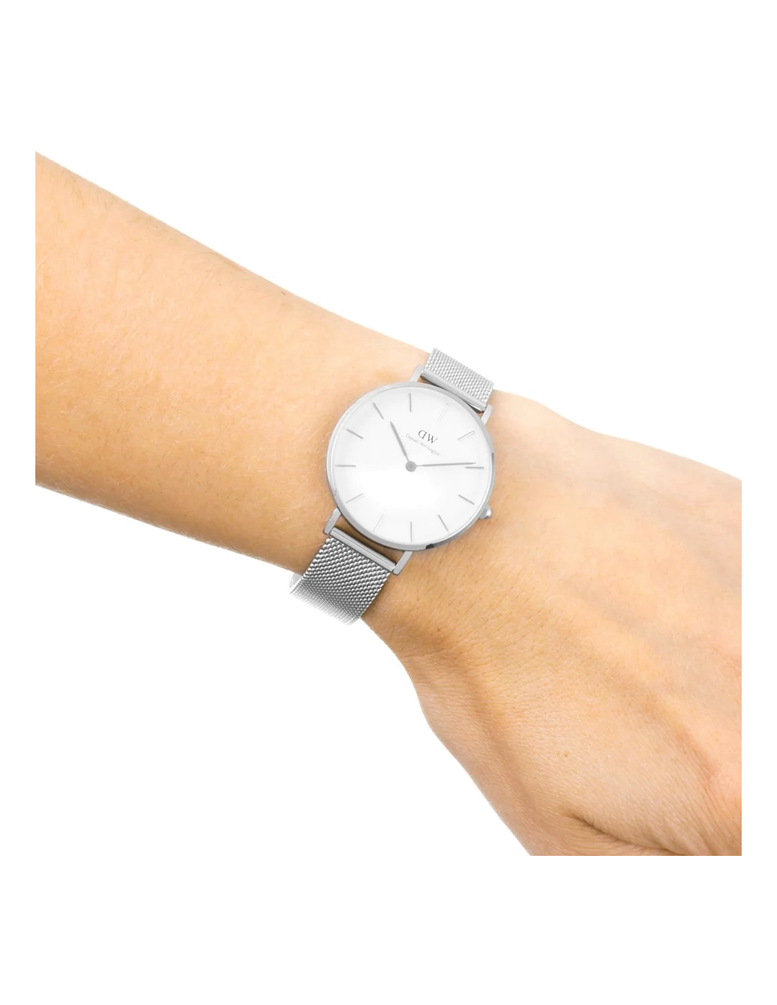 Montre Daniel Wellington Petite Sterling 32 mm, Cadran Blanc, Maille Milanaise Argentée - Réf. DW00100164 vue 2