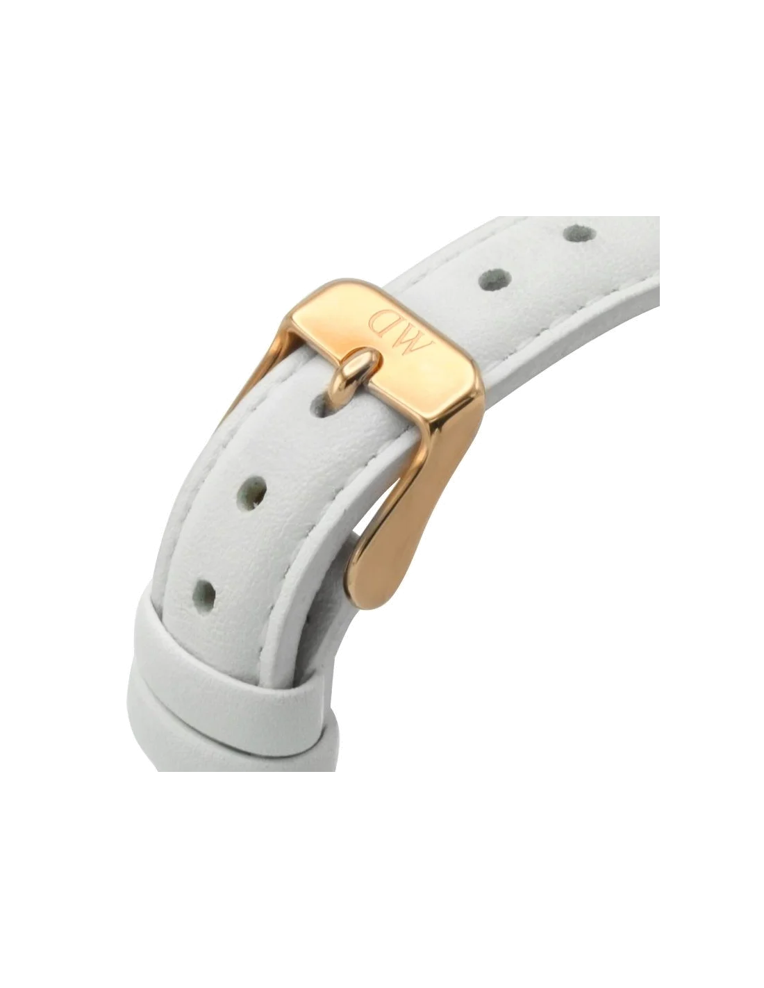 Montre Femme Daniel Wellington Classic DW00100189 - Cadran blanc, boîtier or rose, bracelet cuir blanc vue 3