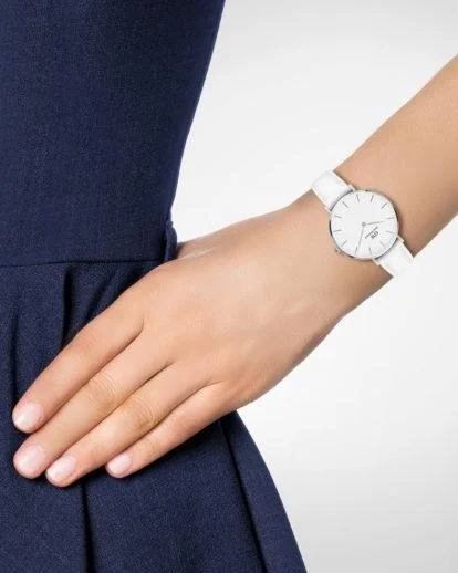 Montre Femme Daniel Wellington Classic Petite Bondi 32mm DW00100190 Cadran Blanc Bracelet Cuir Blanc vue 4
