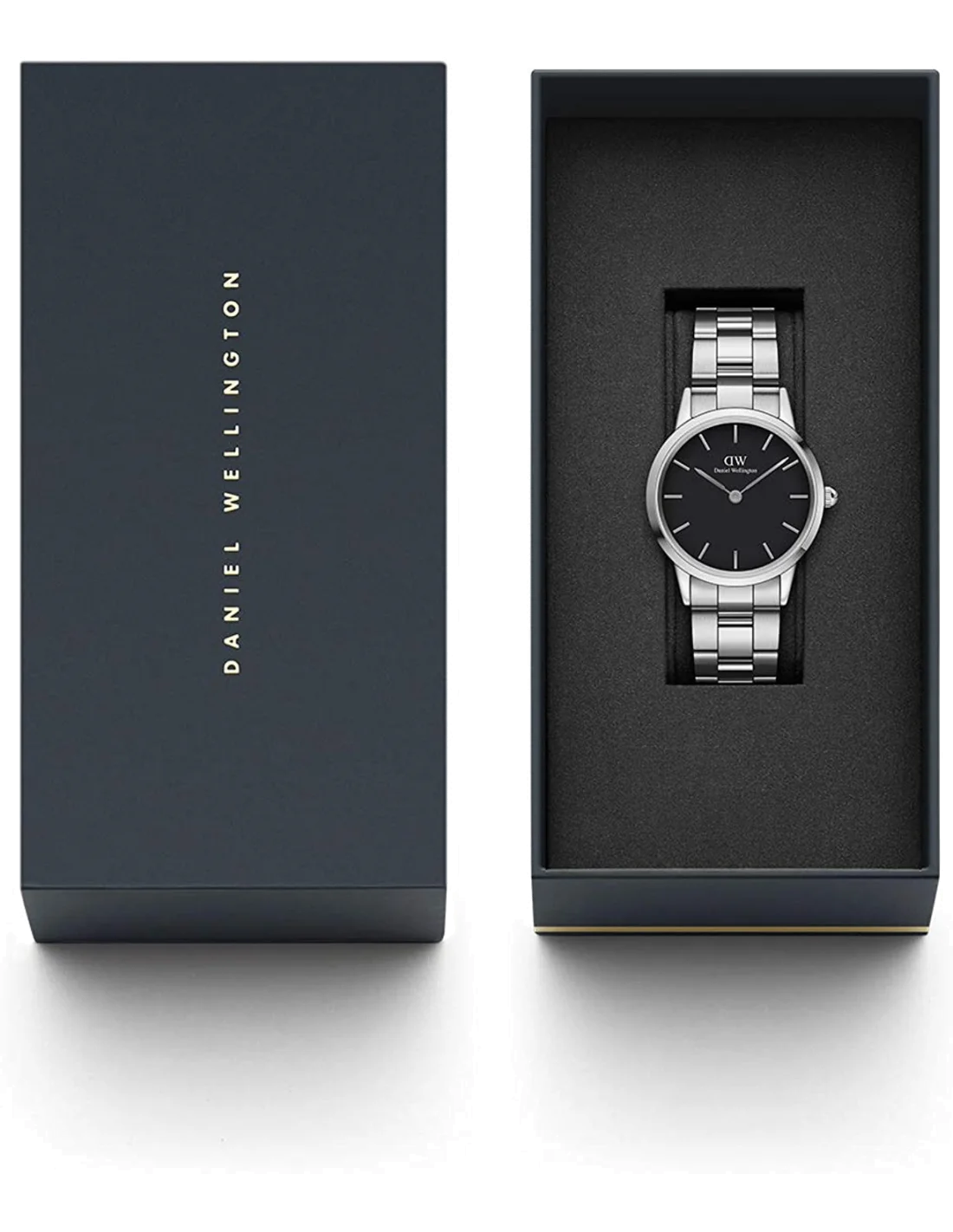 Montre Femme Daniel Wellington DW00100204 Iconic Link, Boîtier Acier Argenté 36mm Cadran Noir vue 3