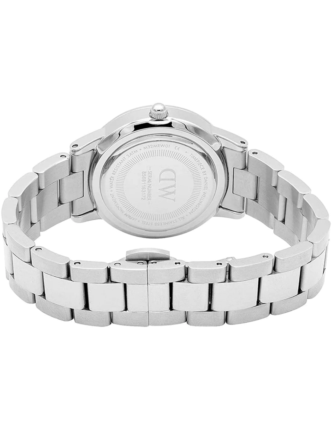 Montre Femme Daniel Wellington DW00100208 Iconic Link 28mm Acier Poli Argenté Cadran Noir vue 2