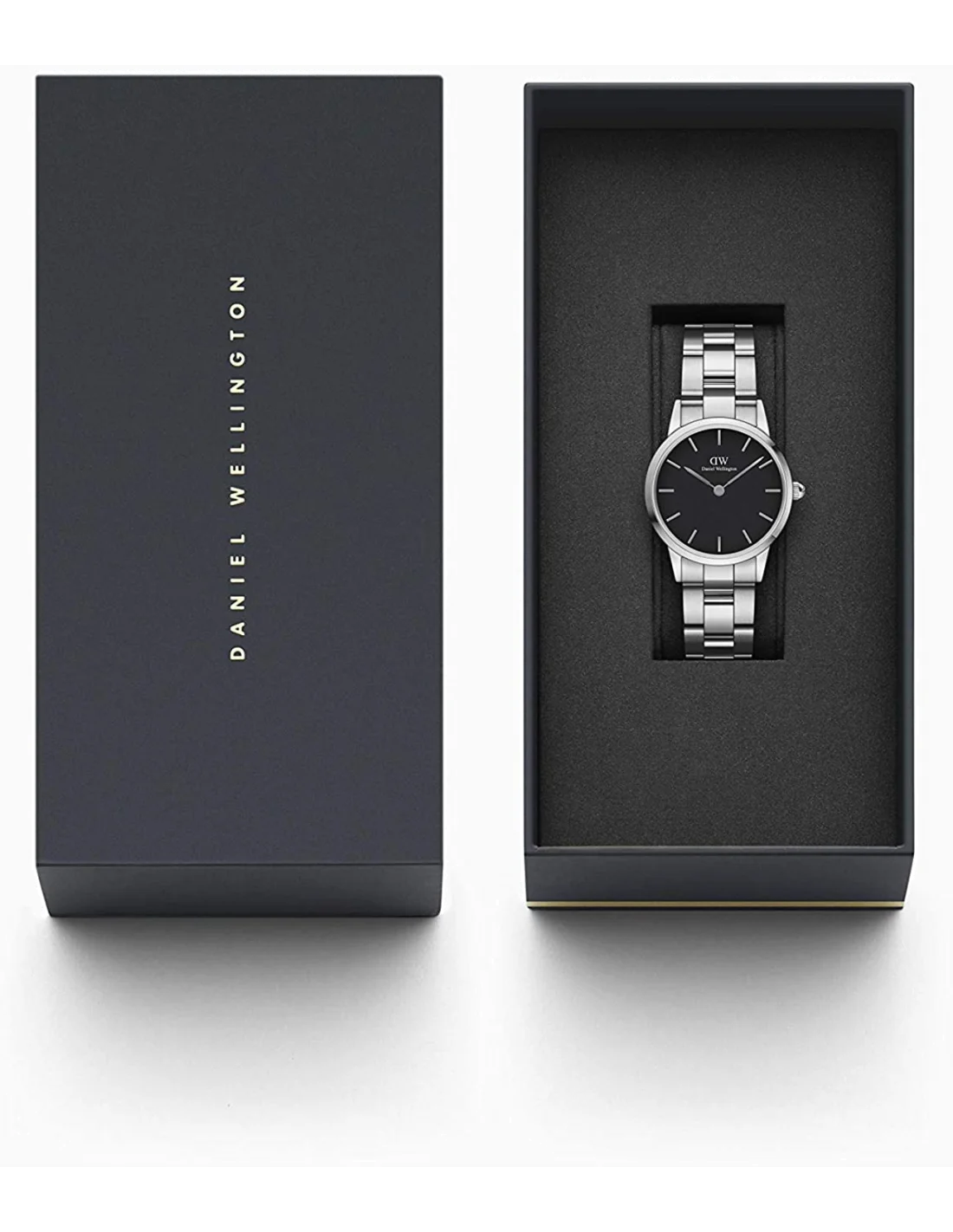 Montre Femme Daniel Wellington DW00100208 Iconic Link 28mm Acier Poli Argenté Cadran Noir vue 3