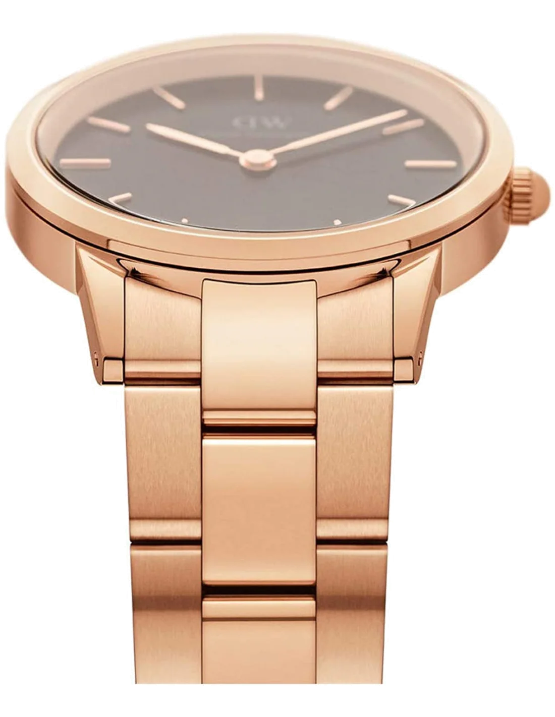 Montre Femme Daniel Wellington DW00100210 Iconic Link - Cadran 36mm Noir, Boîtier et Bracelet Acier Or Rose vue 2