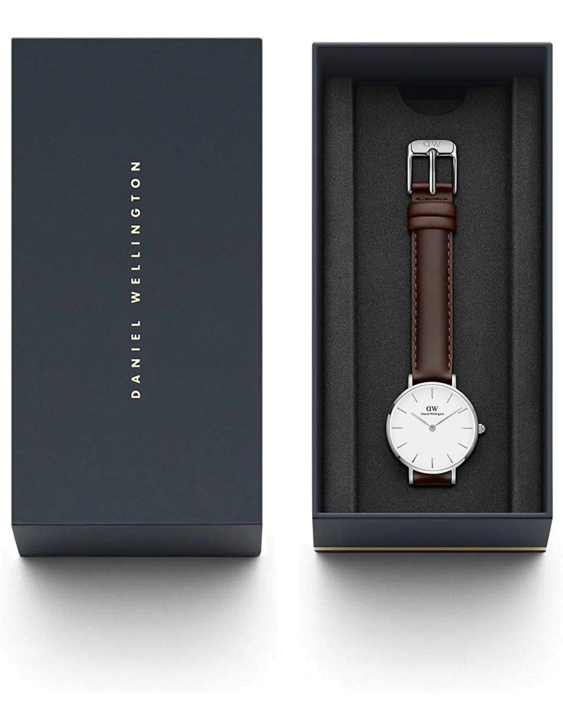 Montre Daniel Wellington Classic Petite 28mm DW00100239 - Cadran blanc, bracelet cuir marron - Pour femme vue 3