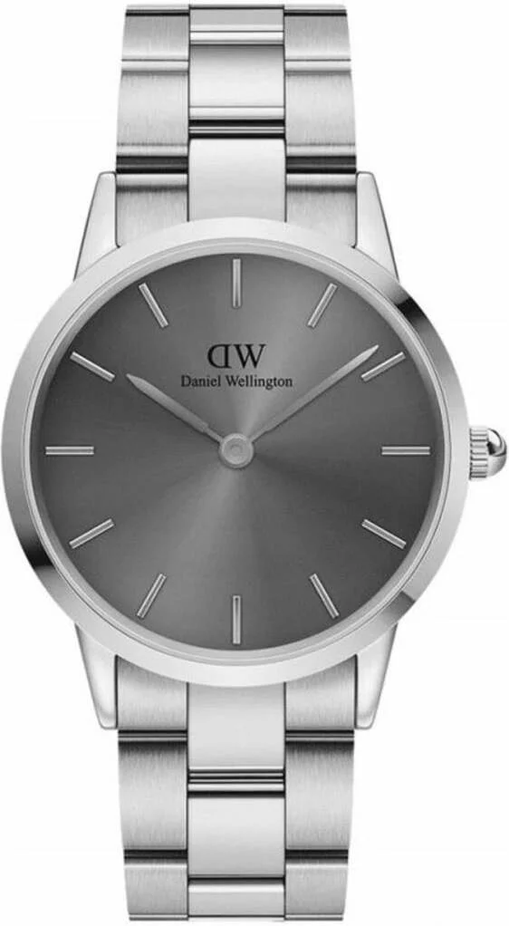 Montre Femme Daniel Wellington Iconic Link DW00100328, Cadran Gris, Bracelet Acier