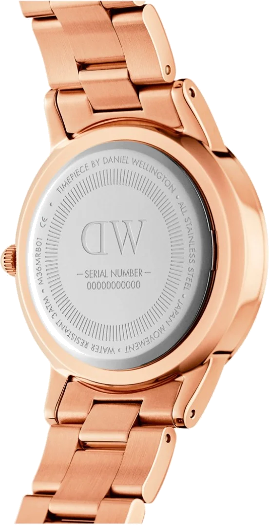 Montre Daniel Wellington DW00100344 Iconic Link 40mm Femme, Cadran Nacre & Bracelet Acier Or Rose vue 3