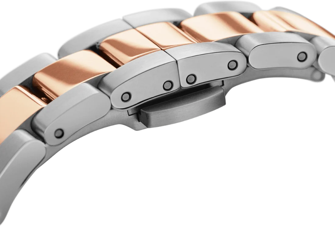 Montre Femme Daniel Wellington Iconic Link Lumine 32mm, Cadran Blanc, Bracelet Argent et Or Rose - Réf. DW00100358 vue 5