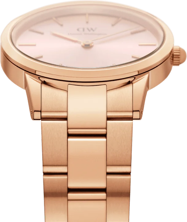 Montre Daniel Wellington Iconic Link DW00100369 - Boîtier et bracelet acier or rose 32mm - Pour femme vue 3